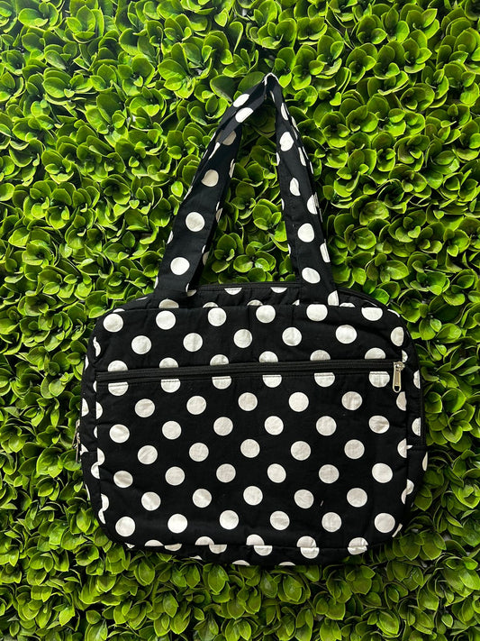 #241412 - Black Spot Print Handmade Laptop Bag