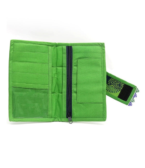 Wallet N Card Holder - Lime Block Print