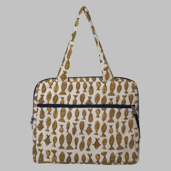 cream fish print front