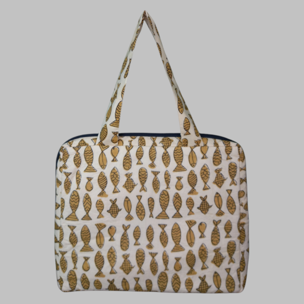 cream fish print back
