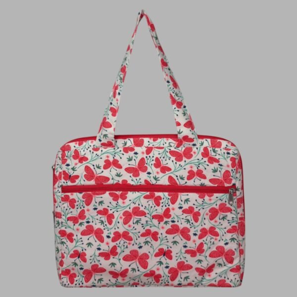Red Butterfly Print Handmade Laptop Bag