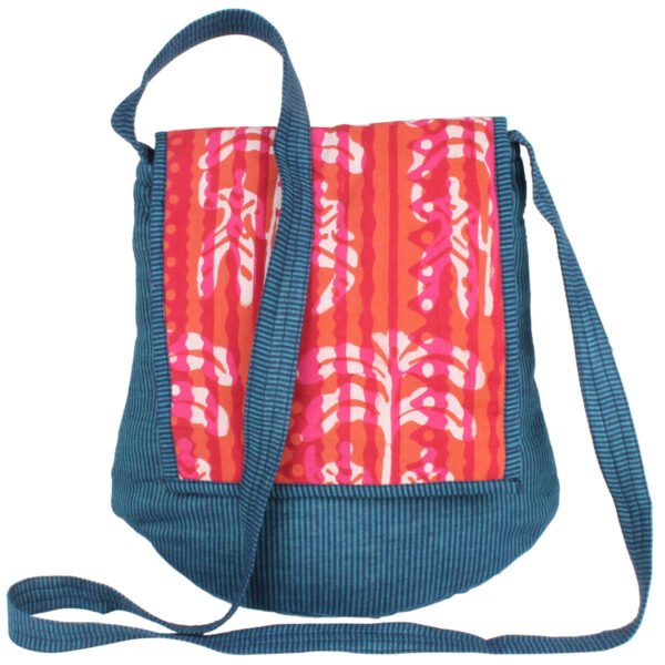 Shaped Sling Bag - Blue/Pink