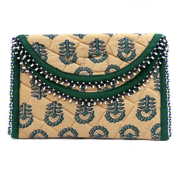 Doubleflap Purse - Big/Cream Block Print - Image 2