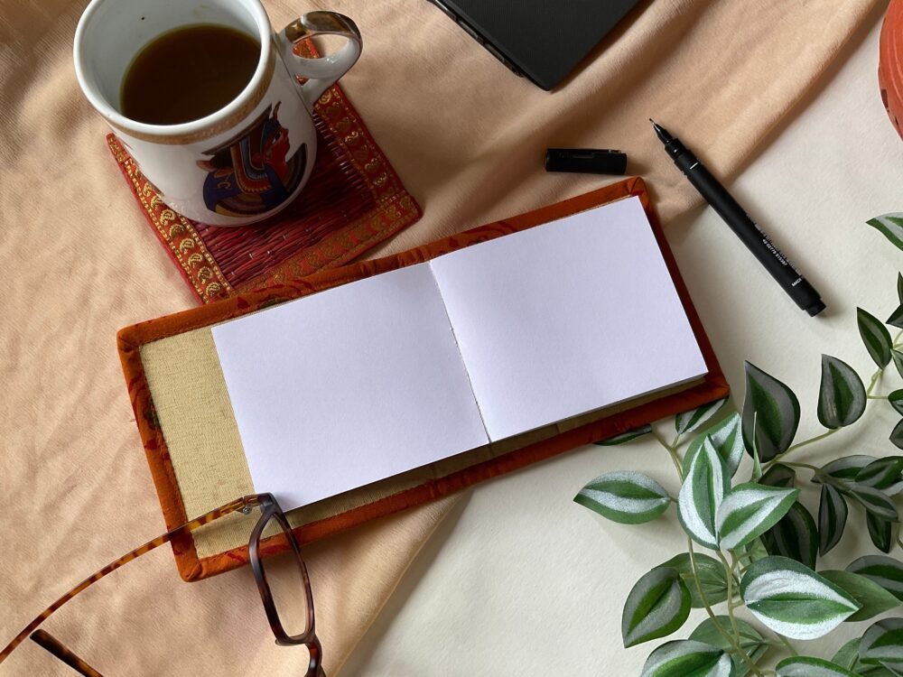 Handmade Note Pad - Square/Orange - Image 2